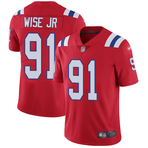 New England Patriots Football #91 Vapor Limited Red Men Deatrich Wise Jr Alternate NFL Jersey